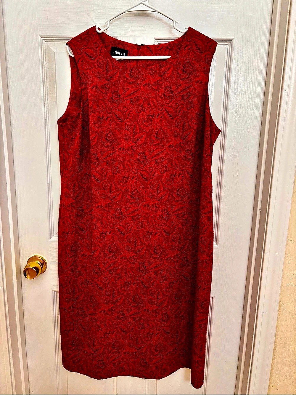 Leslie Fay Floral Midi Dress Red Size US 18